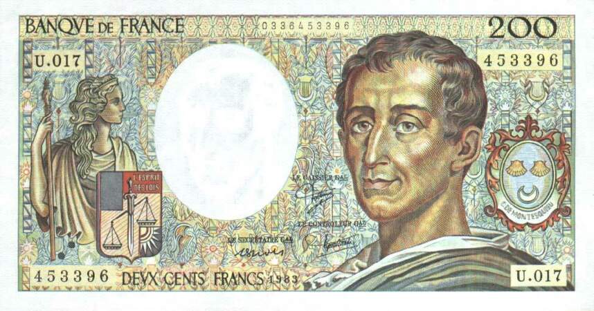 Les 200 francs pour Montesquieu en 1981